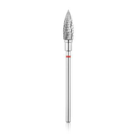 Freze carbide HEAD The Beauty Tools profesionale - Cap de freză HEAD HBC-243RD.050 din carbură, flacără, roșu, Ø5 mm