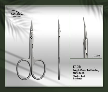 Forfecute - Forfecuță profesională cuticule Nghia KD-701, 91 mm, oțel inoxidabil premium, finisaj mat