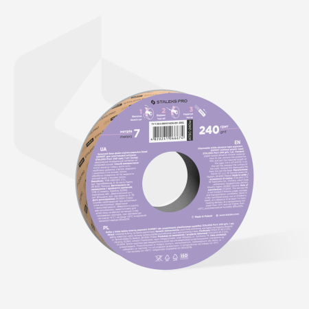 Expert - Rezervă bandă abrazivă albă STALEKS EXPERT Donut papmAm ATSC-240W, 240 grit, 7 m, fără cutie