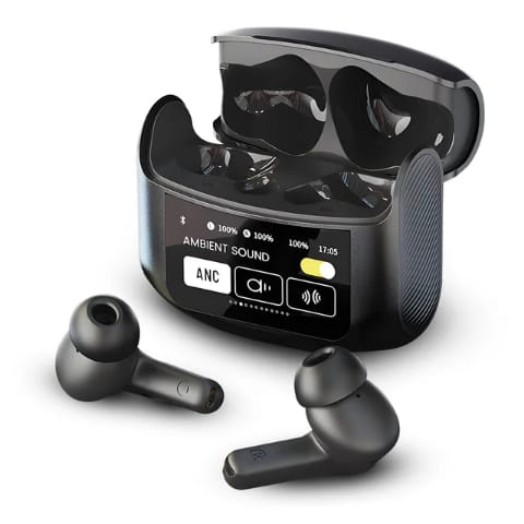 Casti Wireless Model VR06, Carcasa Ecran LCD Full HD 1.9 Inch cu 10 Functii Diferite|BT 5.3, Sunet 360° Stereo HD, Functii ANC si ENC , Difuzor 14mm, Tehnologie 6 Core| Baterie 24h Long Life, Negru [1]