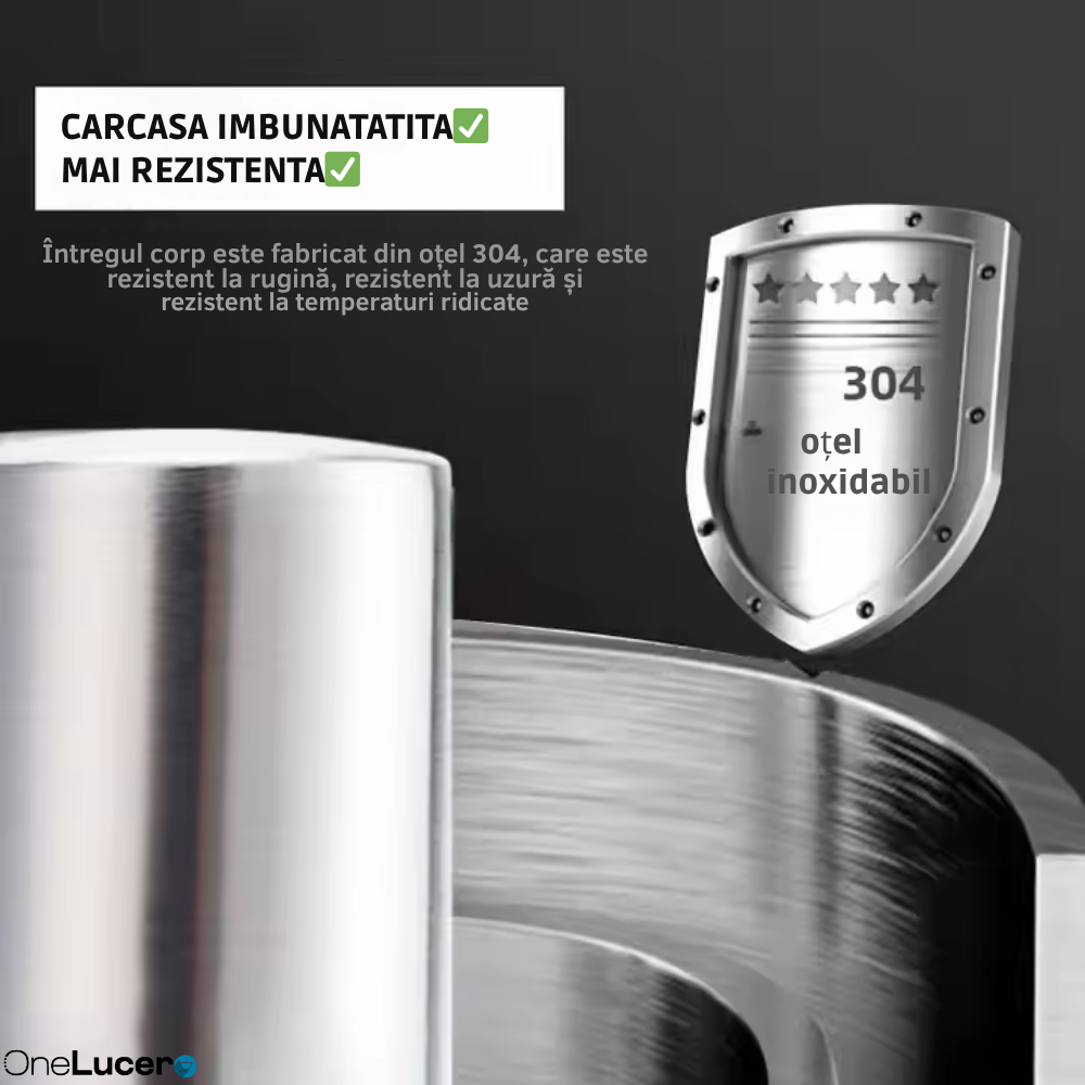 Filtru Profesional Inox cu 3 Nivele de Filtrare pentru Purificarea Apei la Robinet Bucatarie sau Baie, Retea sau Putul Propriu|Elimina Clorul, Impuritatiie si Materia Organica|Inox Alimenta [2]