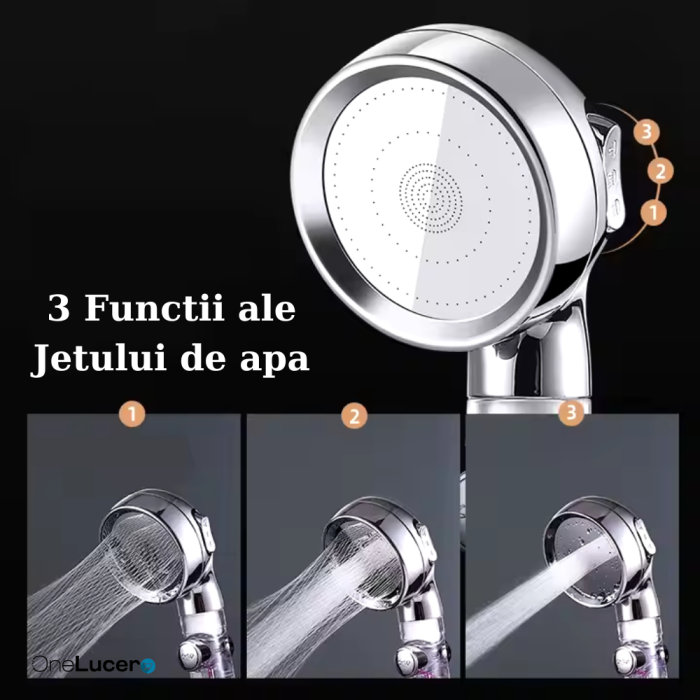 Para de Dus Inteligenta |Filtru Ionic, Trei Moduri ale Jetului si Buton ON/OFF Pentru Economisirea Apei, Functie Turbo, Creste Presiunea Apei|ABS, Maro [4]