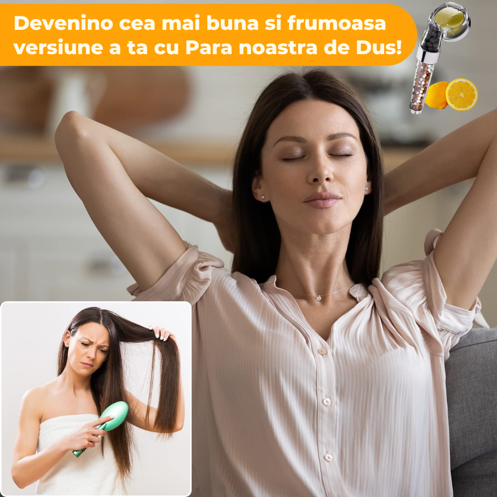 Para de Dus OneLucero® cu Vitamina C, Filtru Ionic si Granule Minerale|3 Nivele de Filtrare a Apei|Functii Anti Calcar, de Economisire si Crestere al Presiunii Apei|Difuzor Inox, Usor de Instalat [5]