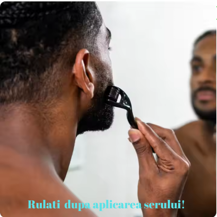 Rola Dermatologica, DermaRoller 0.5 MM cu 540 Microace Titan, Stimuleaza Poductia de Colagen, Stimuleaza Circulatia Sangelui, Negru, Unisex [3]