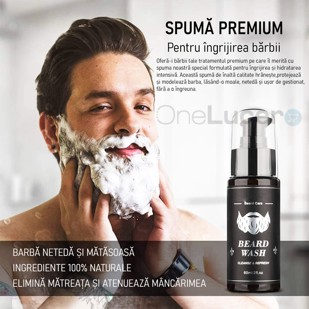Set Premium Ingrijirea si Stimularea Cresterii Barbii| Sampon, Ser Stimulare Crestere, Ulei Hidratare, Ceara si Roller> Stimuleaza Productia de Colagen|Ingrediente Organice, Ambalaj Tip CADOU [2]
