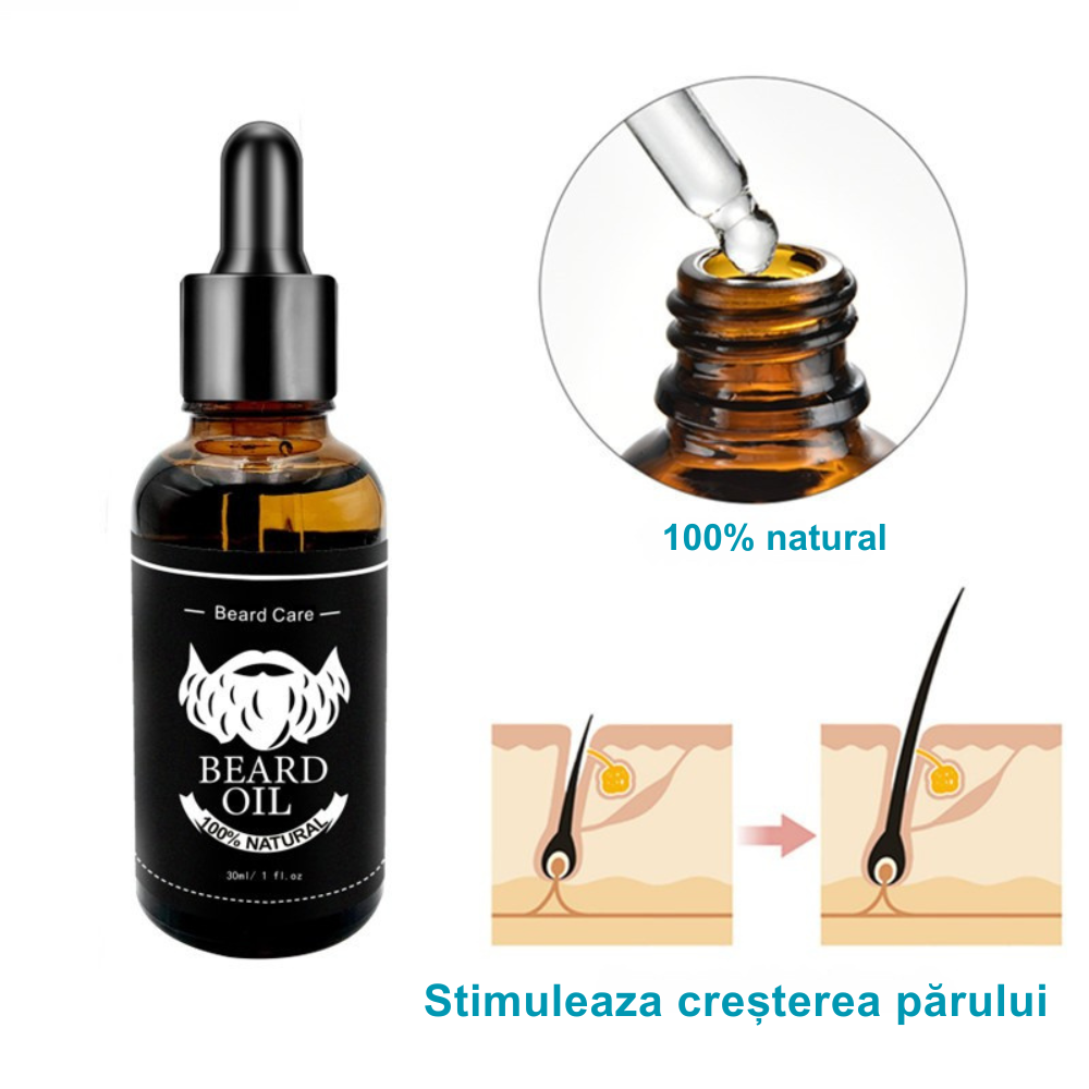 Ulei Barba Premium 30ML pentru Ingrijirea si Stimularea Cresterii Firului de Par si Previne Caderea, Tratament 1 Luna, Ingrediente Extracte Naturale [3]