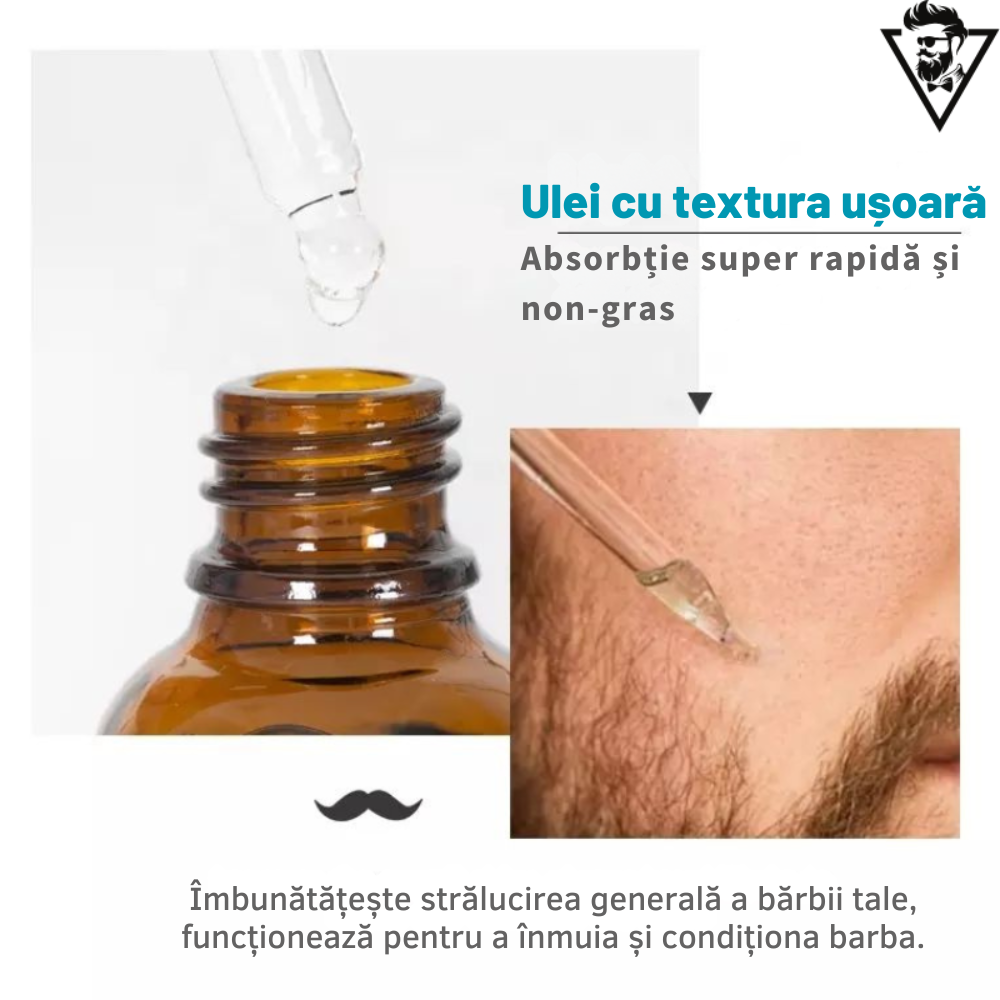 Ulei Barba Premium 30ML pentru Ingrijirea si Stimularea Cresterii Firului de Par si Previne Caderea, Tratament 1 Luna, Ingrediente Extracte Naturale [4]