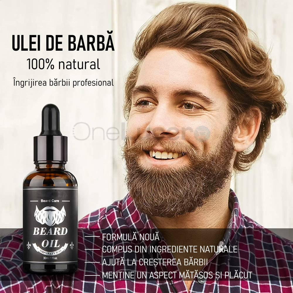 Ulei Barba Premium 30ML pentru Ingrijirea si Stimularea Cresterii Firului de Par si Previne Caderea, Tratament 1 Luna, Ingrediente Extracte Naturale [1]