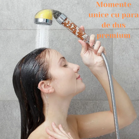 Cap de Dus Premium, Para Dus cu Vitamina C, Filtru Ionic si Granule Minerale|3 Nivele de Filtrare a Apei|Functii Anti Calcar, de Economisire si Crestere al Presiunii Apei|Difuzor Inox, Usor de Instalat [4]