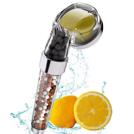 Coloane de dus & seturi de dus - Cap de Dus Premium, Para Dus cu Vitamina C, Filtru Ionic si Granule Minerale|3 Nivele de Filtrare a Apei|Functii Anti Calcar, de Economisire si Crestere al Presiunii Apei|Difuzor Inox, Usor de Instalat