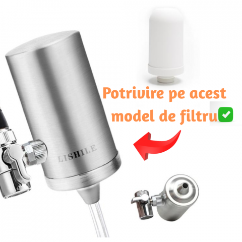 Sanitare - Cartus Filtrant Filtru Apa cu 7 Nivele de Filtrare|Elimina Impuritatiile, Clorul, Metalele, ,Materia Organica|Carbon Activ,Filtrare Apa la Chiuveta, Intrare 18 MM