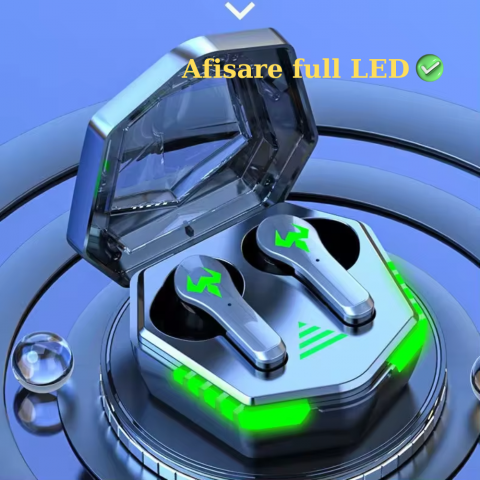 Casti Wireless OneLucero® Model Gaming N35|Calitate Sunet Stereo 9D, Functii BT 5.2, Touch Control, Izolarea Zgomotului Exterior, Impermeabile, Lumini RGB Autonomie Extinsa [1]