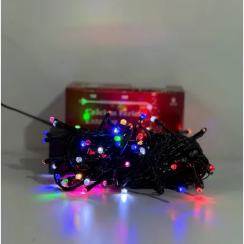 Casă & Grădină - Instalatie 100 Leduri |Lungime10m ,Fir Negru ,Beculete Multicolore