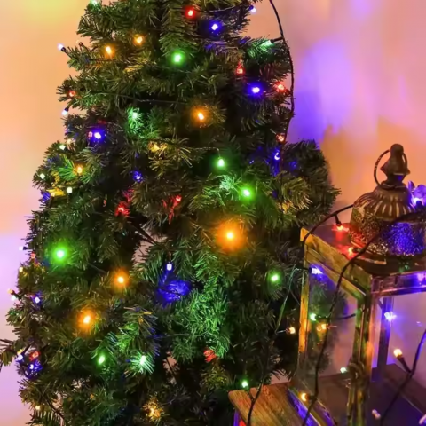 Instalatie 200 Led 18 Metri, Fir Negru, Bec Multicolor, Lumina Calda, Exterior, Jocuri de Lumini [1]