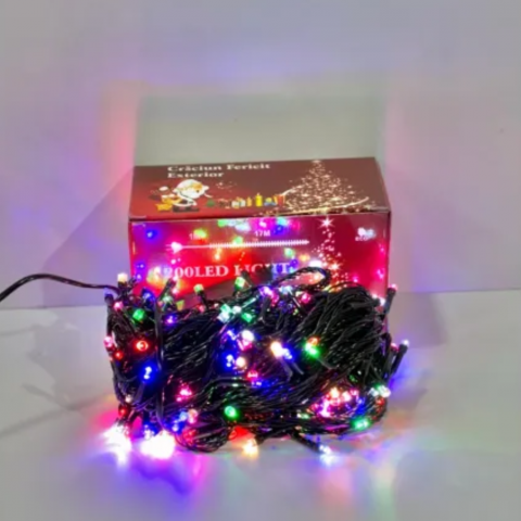 Casă & Grădină - Instalatie 200 Led 18 Metri, Fir Negru, Bec Multicolor, Lumina Calda, Exterior, Jocuri de Lumini