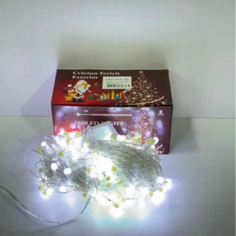 Casă & Grădină - ​​Instalatie Exterior 160 Leduri| Lungime 20m Fir Alb Bec v8 Lumina alb Rece