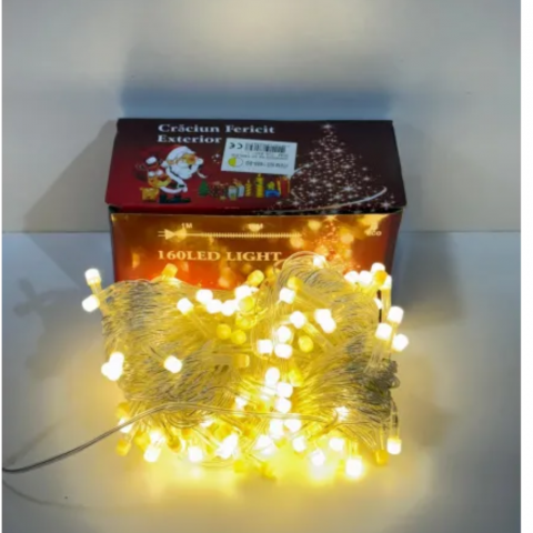 Casă & Grădină - ​​Instalatie Exterior 160 Leduri |Lungime 20m ,Fir Alb, Bec v8| Lumina Alba Calda