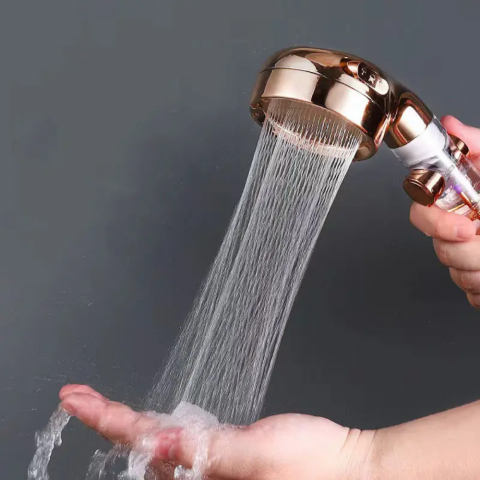 Para de Dus Inteligenta |Filtru Ionic, Trei Moduri ale Jetului si Buton ON/OFF Pentru Economisirea Apei, Functie Turbo, Creste Presiunea Apei|ABS, Maro [3]