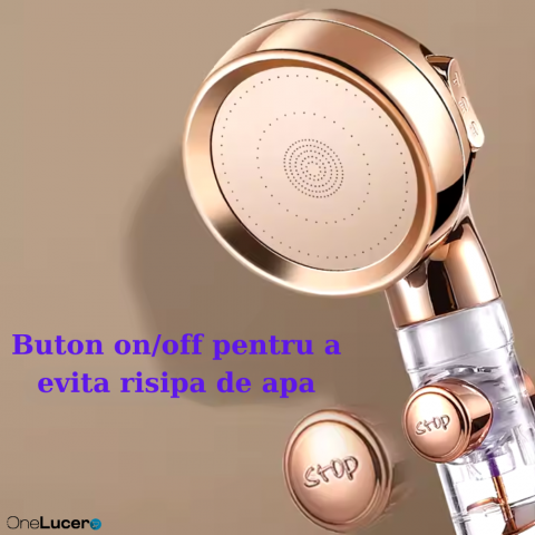 Para de Dus Inteligenta |Filtru Ionic, Trei Moduri ale Jetului si Buton ON/OFF Pentru Economisirea Apei, Functie Turbo, Creste Presiunea Apei|ABS, Maro [1]