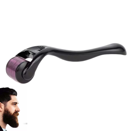 Frumusețe - Rola Dermatologica, DermaRoller 0.5 MM cu 540 Microace Titan, Stimuleaza Poductia de Colagen, Stimuleaza Circulatia Sangelui, Negru, Unisex
