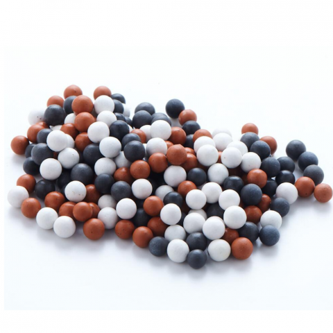 Coloane de dus & seturi de dus - Set Granule Minerale Filtrante Format din 3 Tipuri de Pietre| Filtrare si Dedurizare Apa, Potrivire cu Para de Dus OneLucero®|Carbon Activ, Alb Portocaliu si Negru Mat