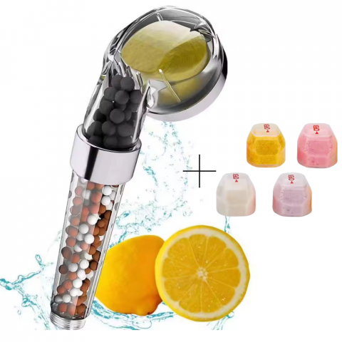 Coloane de dus & seturi de dus - para de dus premium cu vitamina c, filtru ionic, si 4 rezerve de aroma