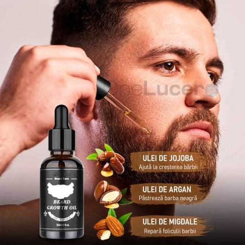 Set Premium  Pentru Ingrijirea si Stimularea Cresterii Barbii, Ser Stimulator si Dermaroller 0.5 MM | Ingrediente Naturale, Ambalare Tip Cadou [1]