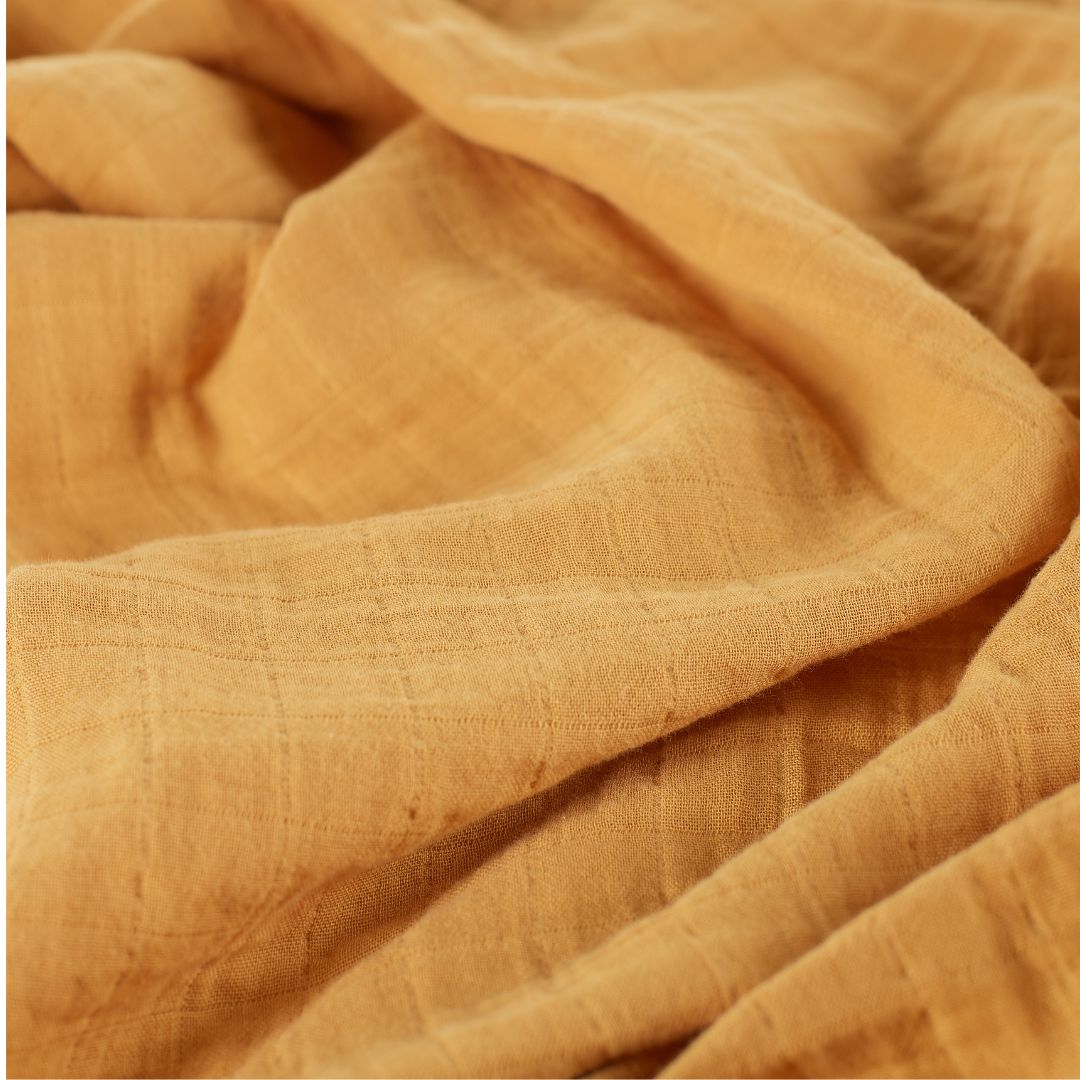 Muselina multifunctionala din bumbac 100% organic, HUG.me, Honey Gold, x1 bucata, 120 x 120 cm, certificata GOTS [3]