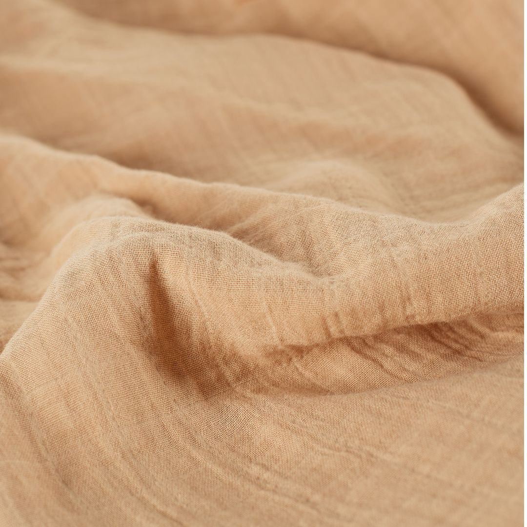 Muselina multifunctionala din bumbac 100% organic, HUG.me, Oatmeal Beige, x1 bucata, 120 x 120 cm, certificata GOTS [4]