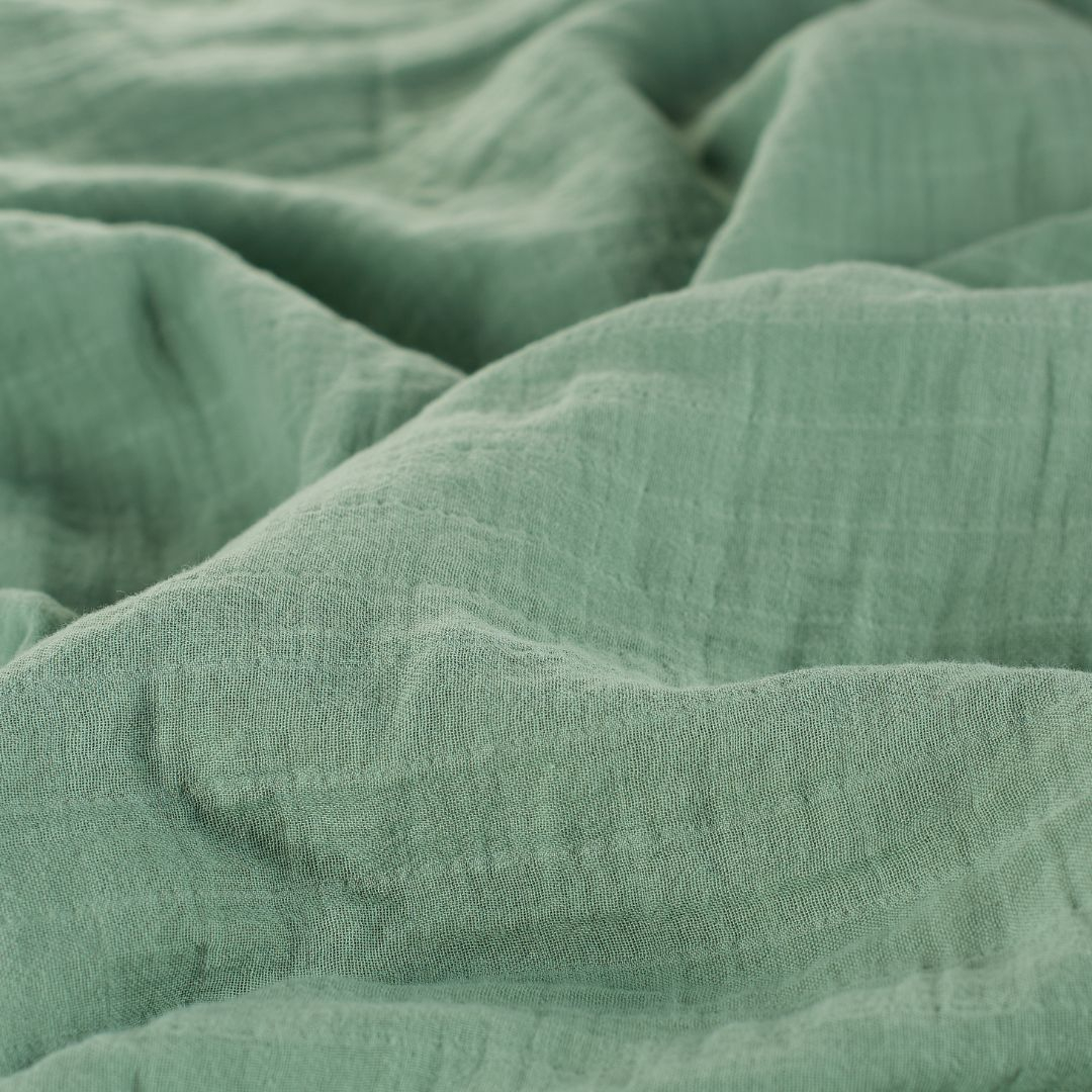 Muselina multifunctionala din bumbac 100% organic, HUG.me, Serene Green, x1 bucata, 120 x 120 cm, certificata GOTS [2]