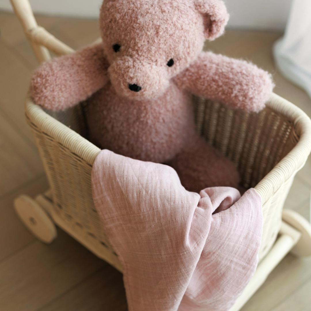 Muselina multifunctionala din bumbac 100% organic, HUG.me, Warm Peach, x1 bucata, 120 x 120 cm, certificata GOTS [9]