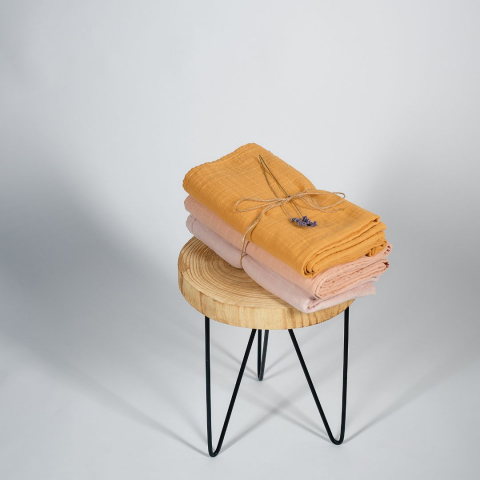 Muselina multifunctionala din bumbac 100% organic, HUG.me, Honey Gold, x1 bucata, 120 x 120 cm, certificata GOTS [3]