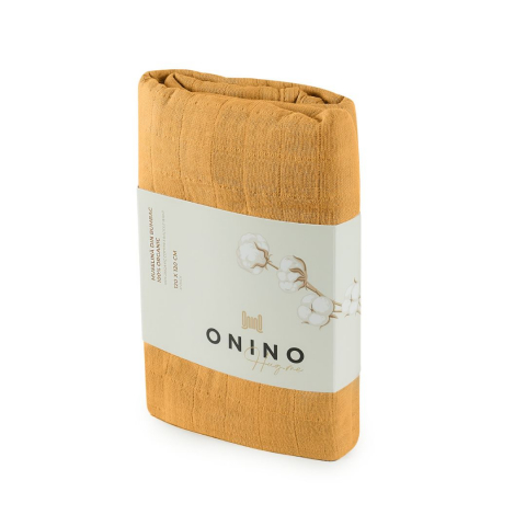 Muselina multifunctionala din bumbac 100% organic, HUG.me, Honey Gold, x1 bucata, 120 x 120 cm, certificata GOTS [5]
