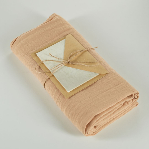 Muselina multifunctionala din bumbac 100% organic, HUG.me, Oatmeal Beige, x1 bucata, 120 x 120 cm, certificata GOTS [2]