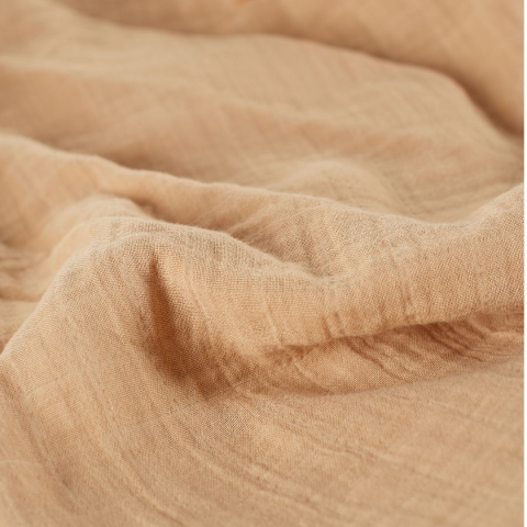 Muselina multifunctionala din bumbac 100% organic, HUG.me, Oatmeal Beige, x1 bucata, 120 x 120 cm, certificata GOTS [3]