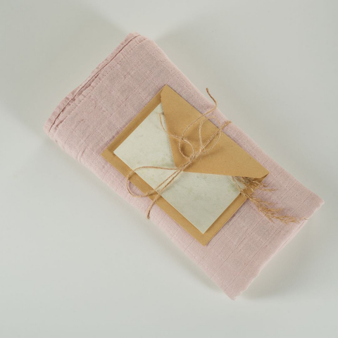 Muselina multifunctionala din bumbac 100% organic, HUG.me, Warm Peach, x1 bucata, 120 x 120 cm, certificata GOTS [4]