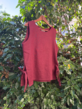 Linen - Marygold Top Bordeaux