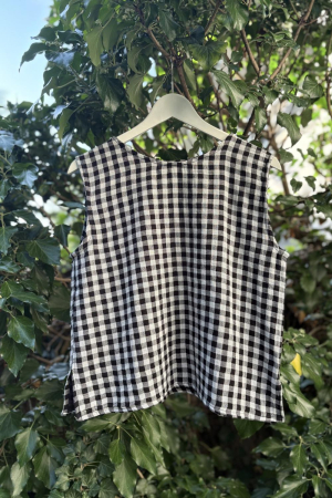 Linen - Marygold Top Gingham