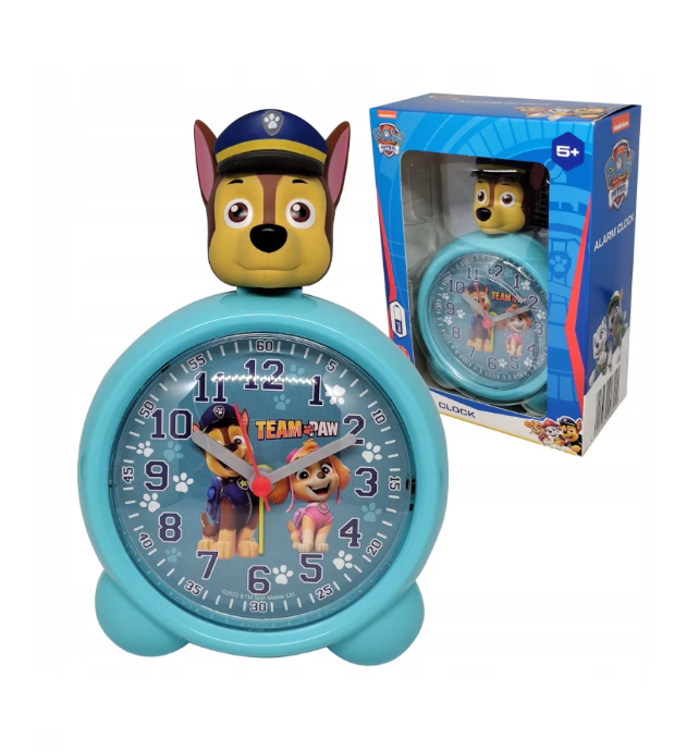 Ceas de masa cu alarma PAW PATROL, Team Paw - Chase, 14 x 9 cm, baterie inclusa [2]