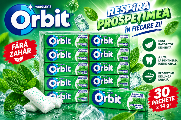 Orbit Spearmint - Gumă de Mestecat cu Aromă de Mentă, 30 pachete x 14 gr [2]