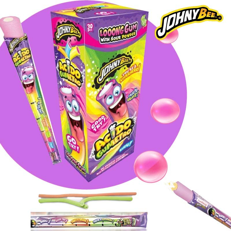 Johny Bee Acido Gumetro - Guma de mestecat cu centru acru tip Pudra, 30 bucati x 22g [1]