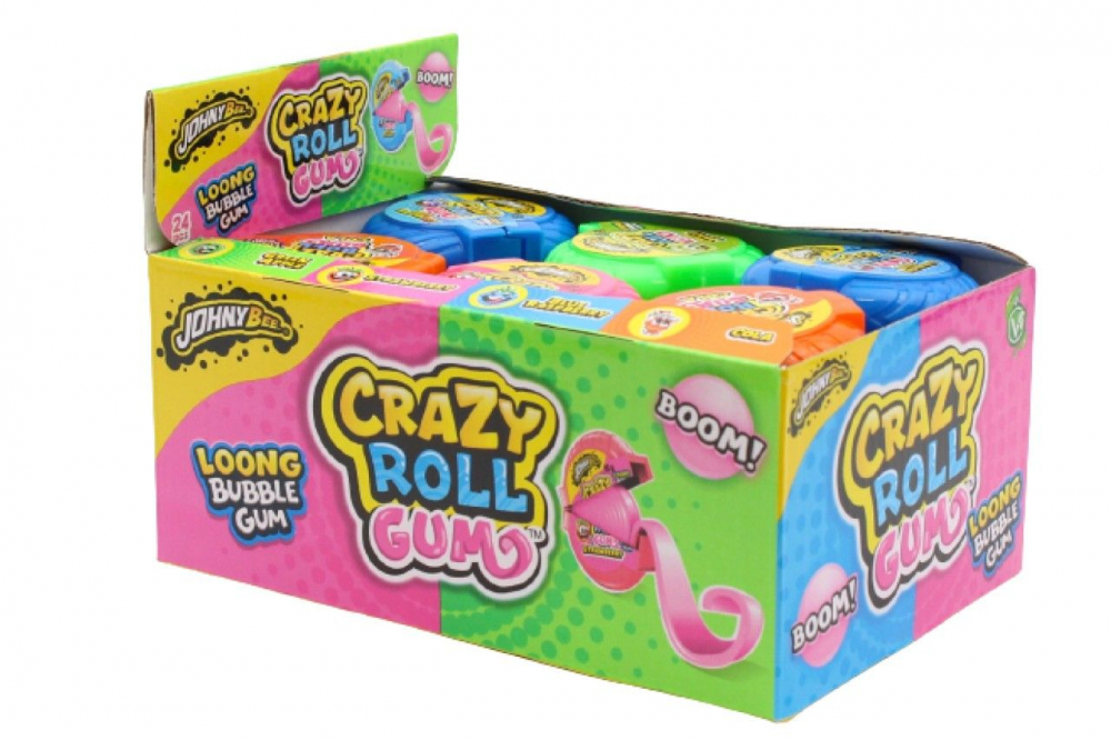 Johny Bee Crazy Roll Gum - Guma la rola cu arome de fructe 24 x 15g [3]