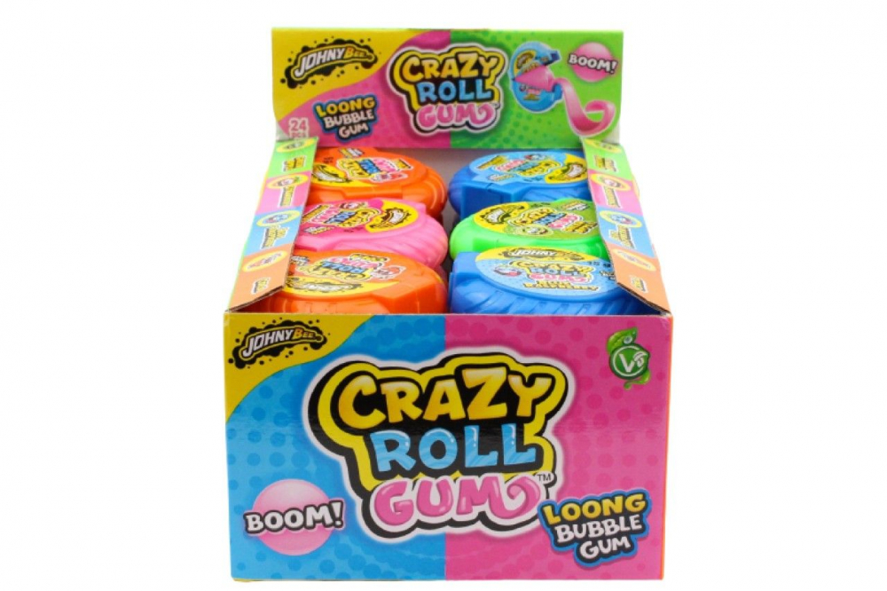 Johny Bee Crazy Roll Gum - Guma la rola cu arome de fructe 24 x 15g [1]