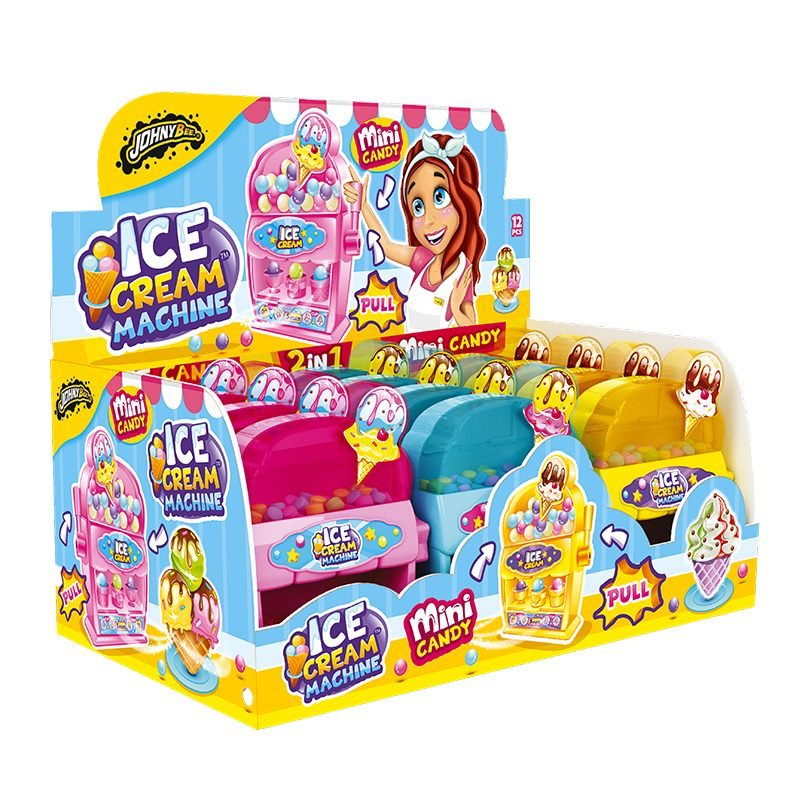 Johny Bee Ice Cream Machine - Jucarie Masina de facut inghetata cu drajeuri colorate 12 bucati x 8g [1]