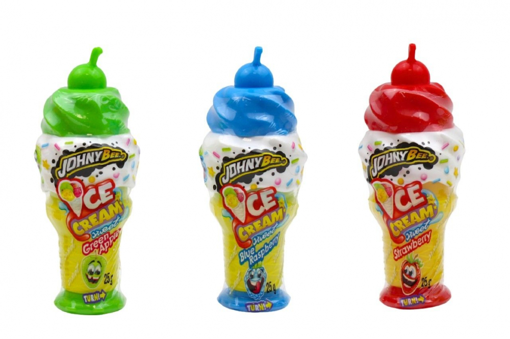 Johny Bee Ice Cream Squeeze Gel - Jeleu Gel cu Gust de Fructe in forma de Inghetata 12 x 25g [4]