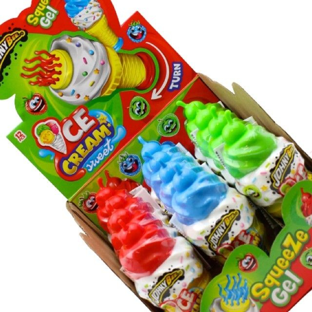 Johny Bee Ice Cream Squeeze Gel - Jeleu Gel cu Gust de Fructe in forma de Inghetata 12 x 25g [3]