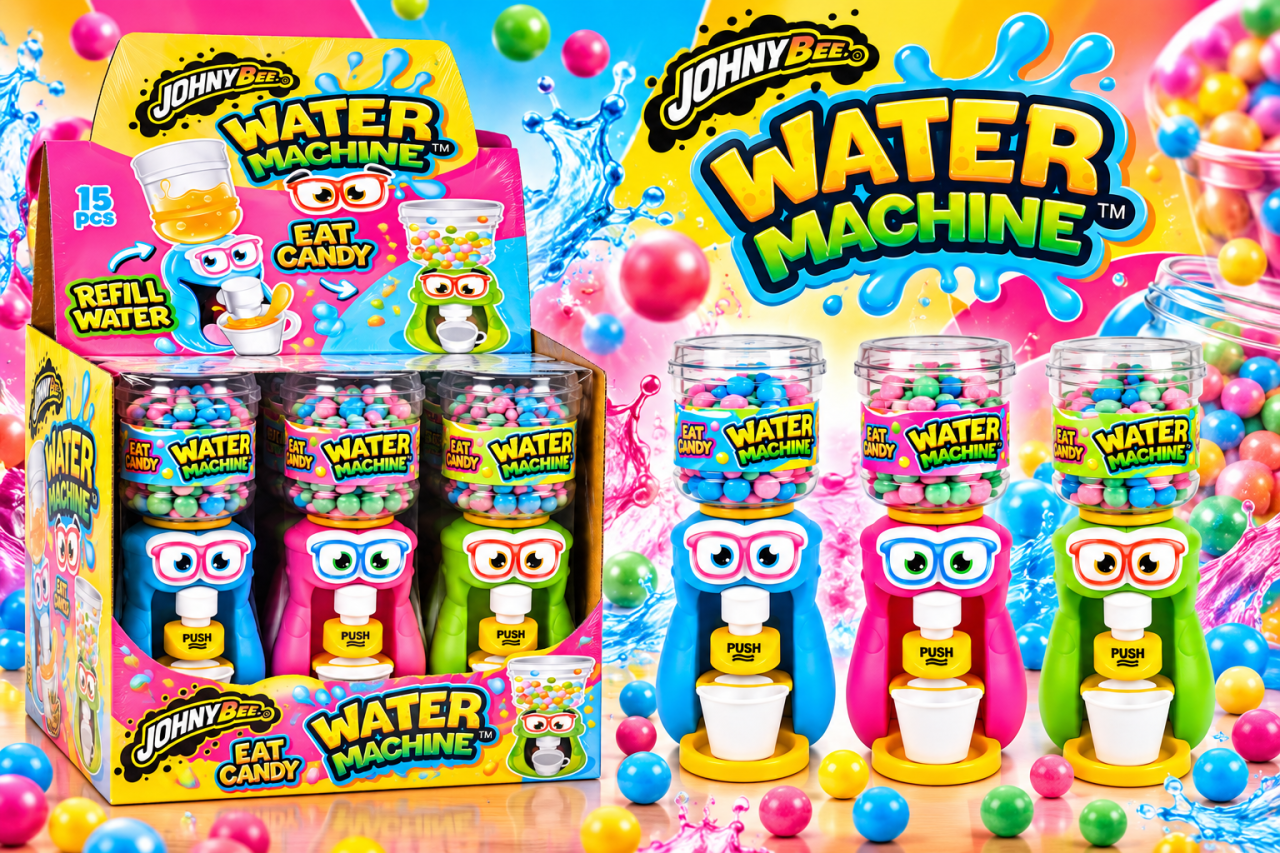 Johny Bee Water Machine - Mini Dozator cu Bomboane Tutti Frutti, Jucărie cu Apă, 20 g [2]
