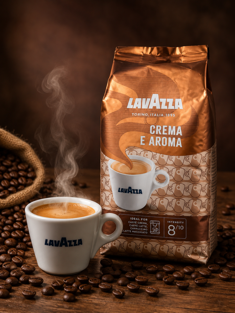 Lavazza Crema e Aroma – Cafea Boabe Arabica & Robusta, Intensitate 8/10, 1 kg [2]