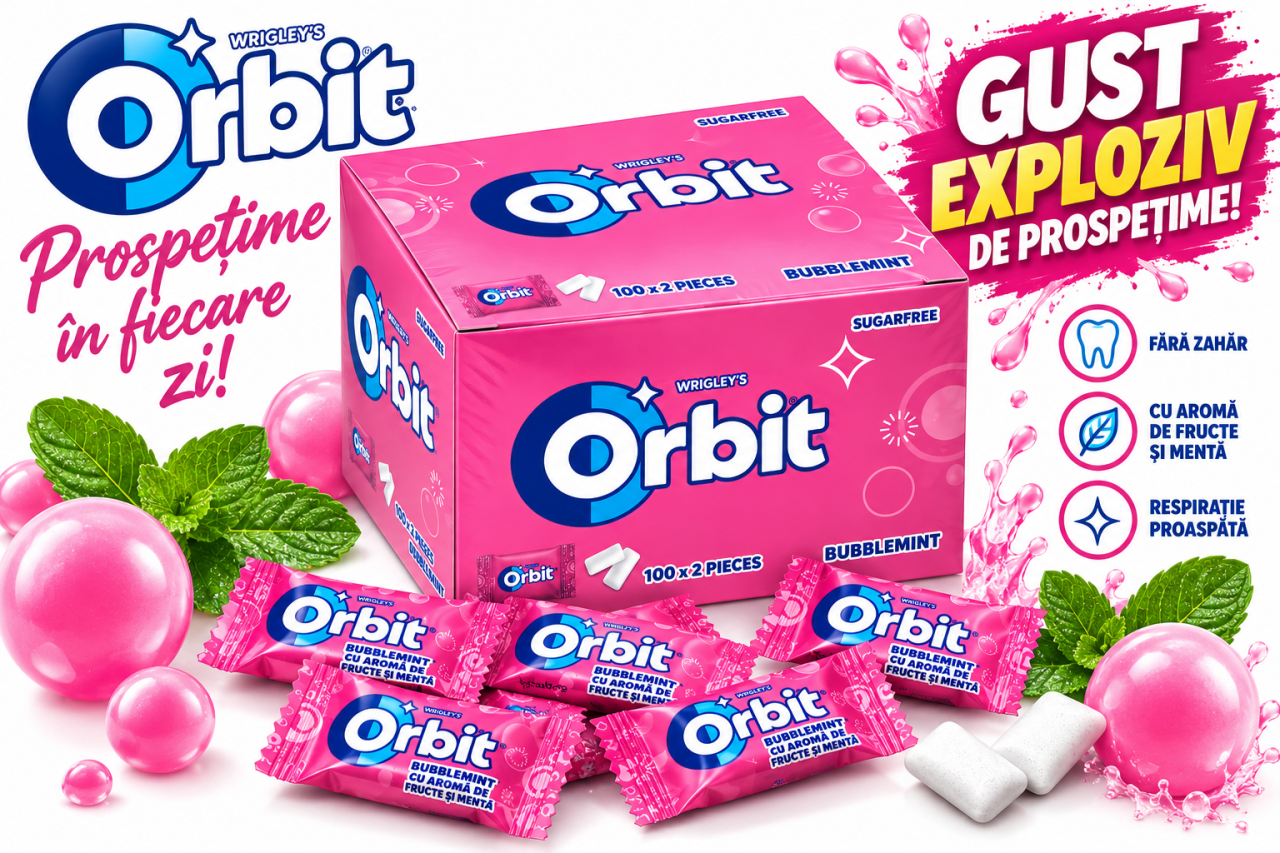 Orbit Bubblemint – Gumă de Mestecat Fără Zahăr, 100 plicuri x 2 drajeuri [2]