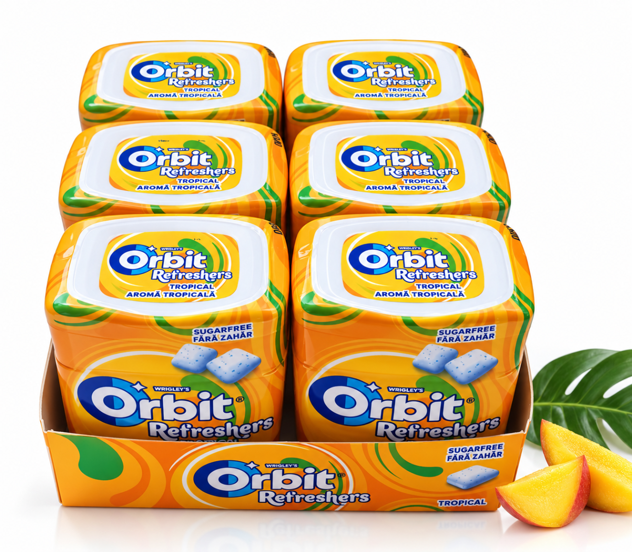 Orbit Refreshers Tropical – Gumă de Mestecat fără Zahăr cu Aromă Tropicală, 6 x 67 Gr [2]